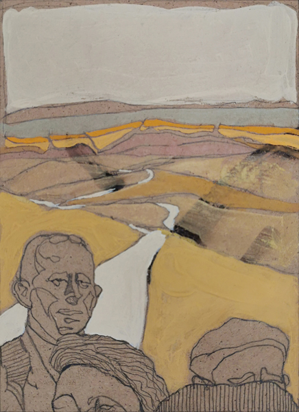 regardeurs I - 13x18 - tempera